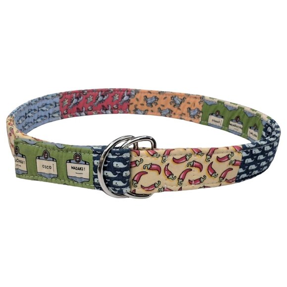 Vineyard Vines Patchwork Belt Boys Multicolor Cotton Fabric D Ring Size S - Picture 1 of 12